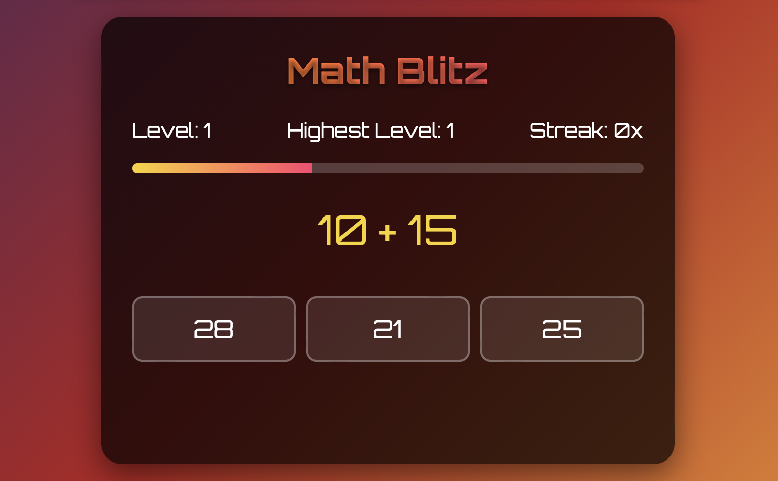 Maths Blitz